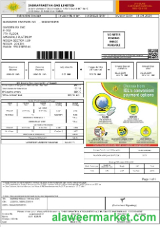 India IGL business utility bill Word and PDF template